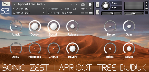Apricot Duduk – Armenian woodwind Kontakt sample library GUI